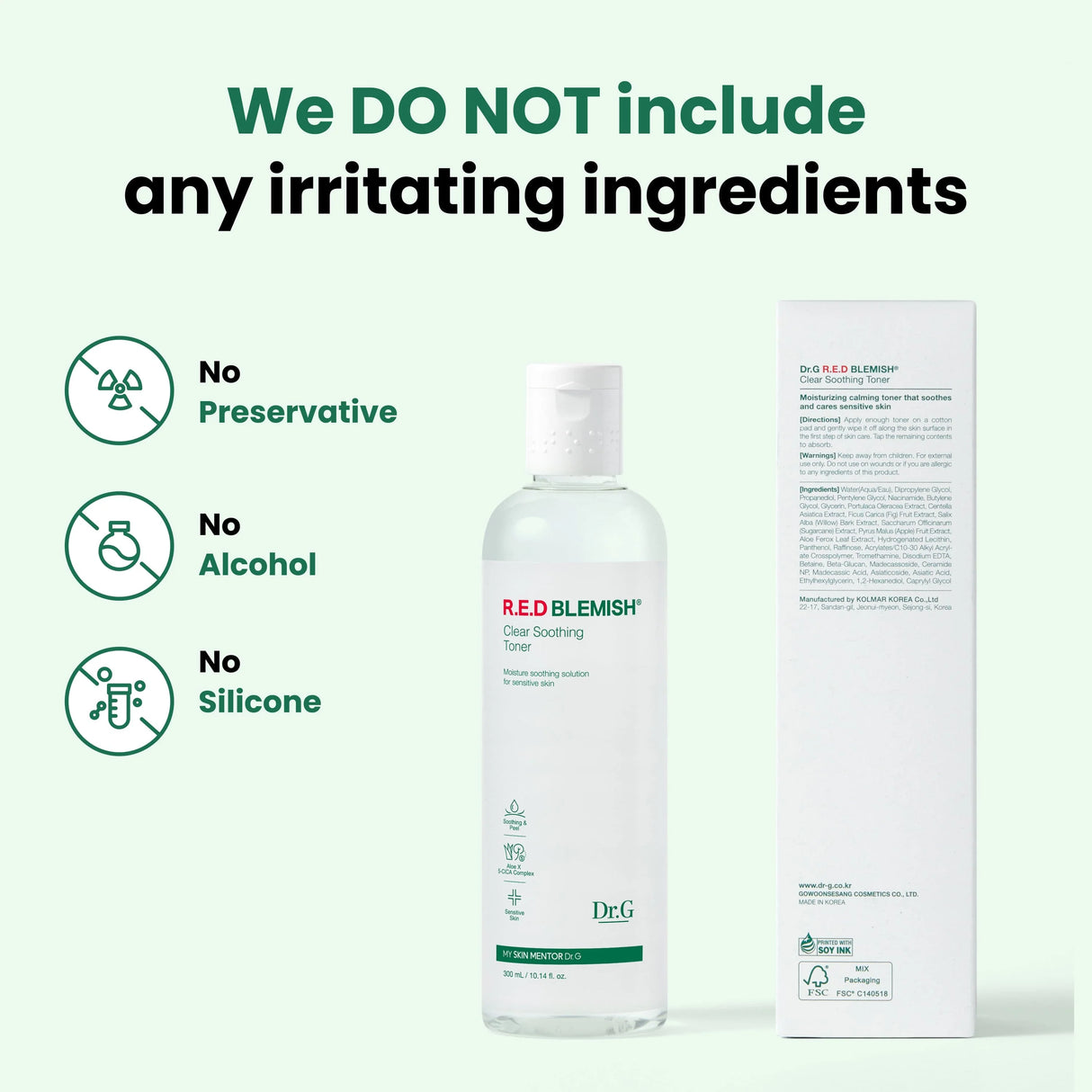 DR.G R.E.D Blemish Clear Soothing Toner 300mL