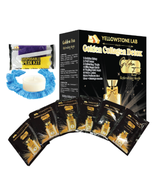 GOLDEN COLLAGEN DETOX Pedicure Kit 9 in 1 | Luxury Spa Foot Treatment