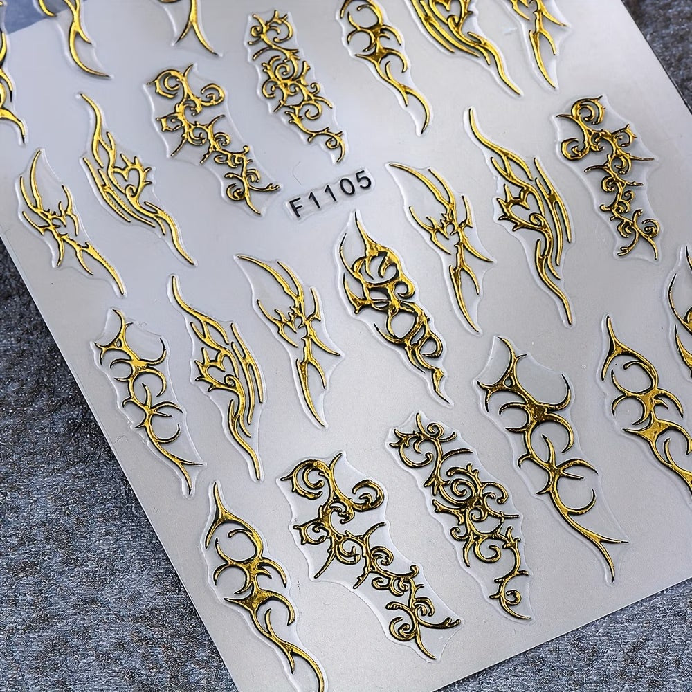 Nail Stickery 3D Flame Line Nail Art Stickers - F1105