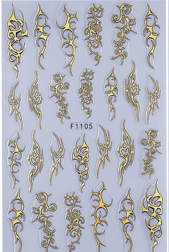 Nail Stickery 3D Flame Line Nail Art Stickers - F1105