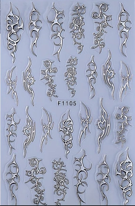 Nail Stickery 3D Flame Line Nail Art Stickers - F1105