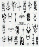 Joyful Nail Gothic Geometric Line & Letter Nail Stickers FC-025