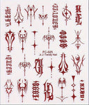 Joyful Nail Gothic Geometric Line & Letter Nail Stickers FC-025