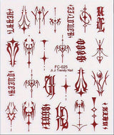 Joyful Nail Gothic Geometric Line & Letter Nail Stickers FC-025