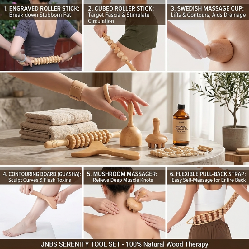 JNBS Wooden Therapy Massage Tool Set