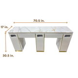 JNBS Royal Double Manicure Table with Ceramic Table Top (Please Call JNBS to Order)