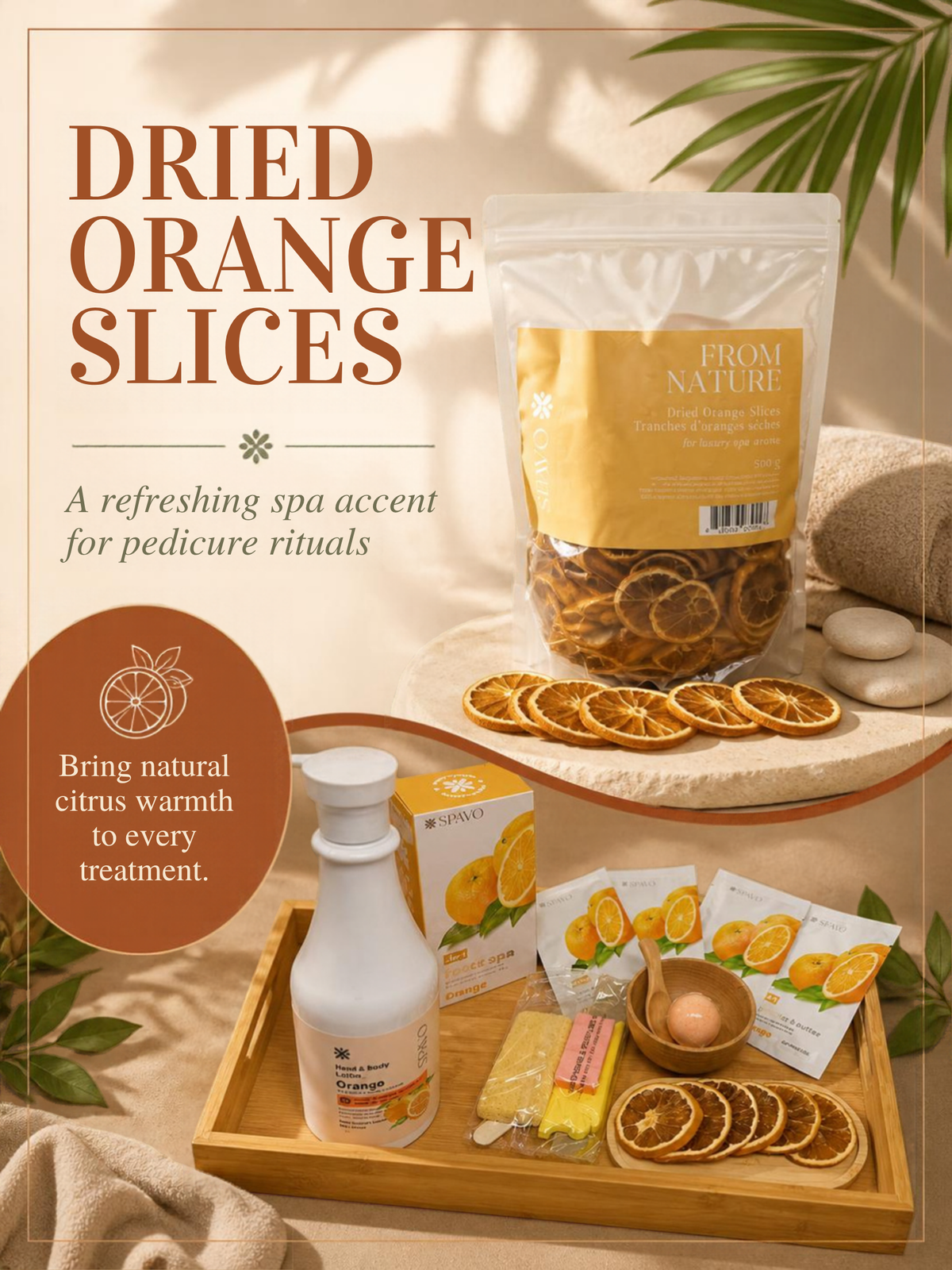 Spavo From Nature Dried Orange Slices (500g) | Luxury Spa & Pedicure Garnish