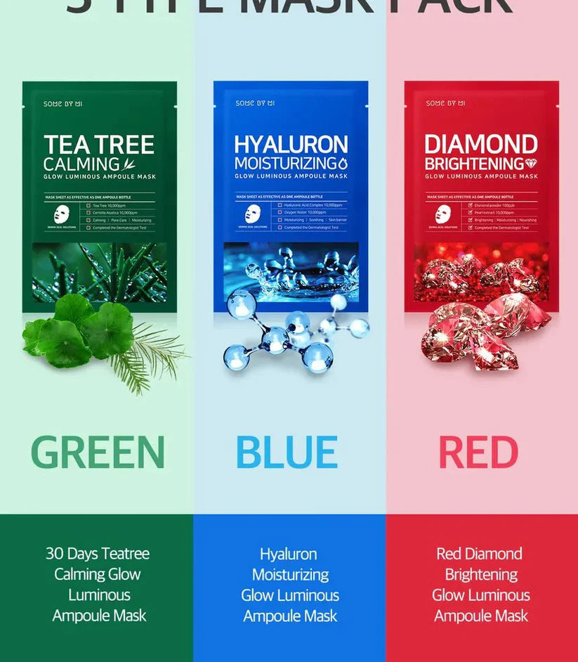 SOME BY MI Red Diamond Brightening Glow Luminous Ampoule Mask (25g*1ea)