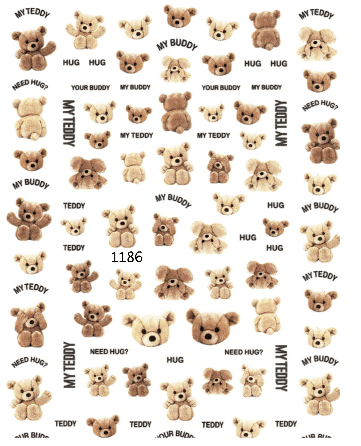 JNBS Love Bear Nail Sticker