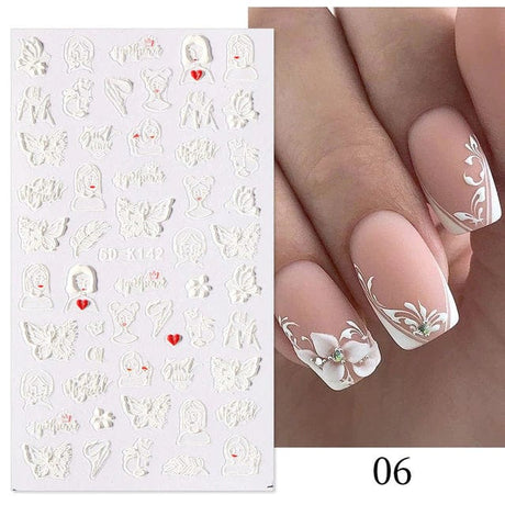 JNBS 5D Embossed Nail Sticker (Choose your style)