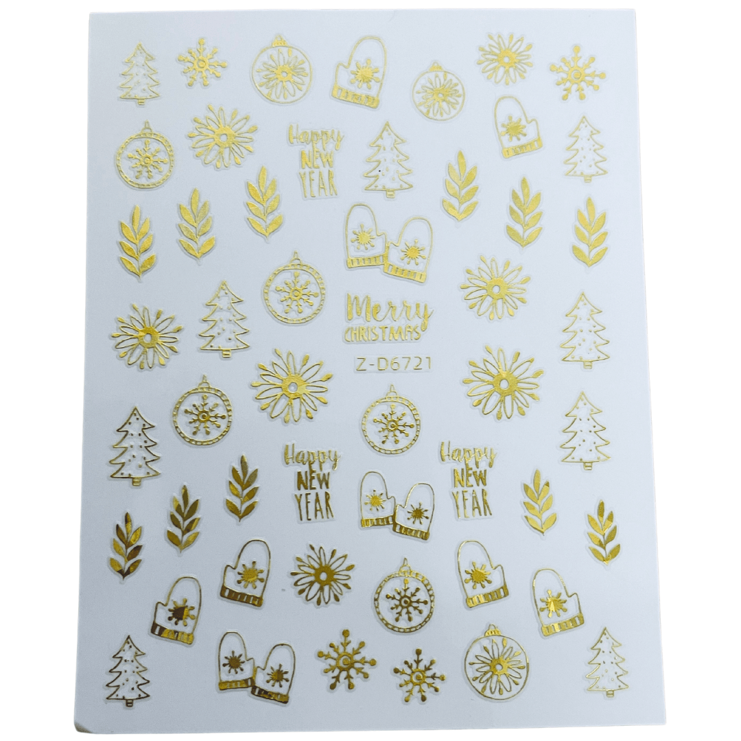 JNBS Nail Sticker Gold Christmas