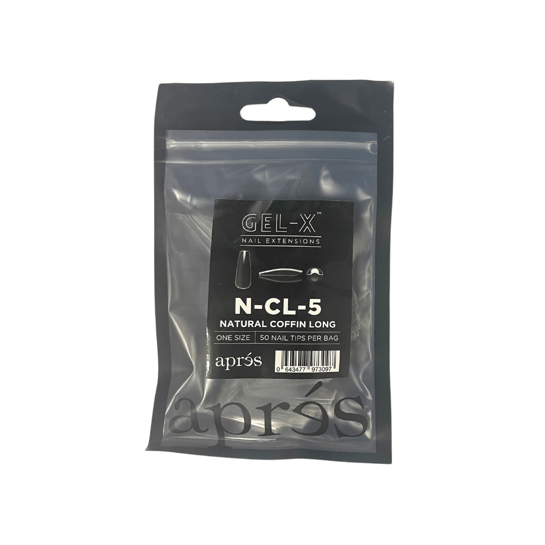 Apres Gel X™ Refill Bags (50pcs) Natural Coffin Long Tips