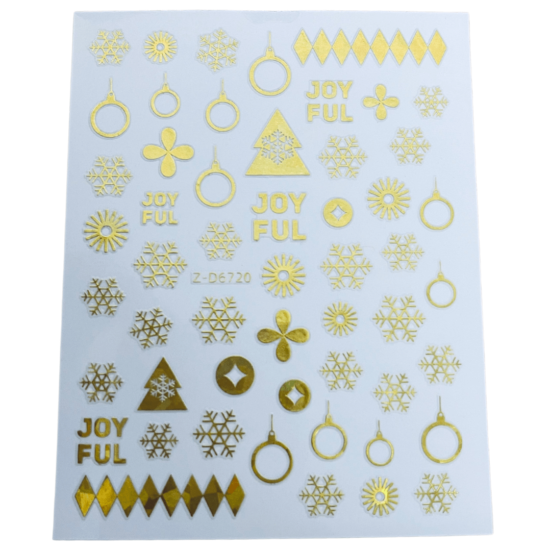 JNBS Nail Sticker Gold Christmas