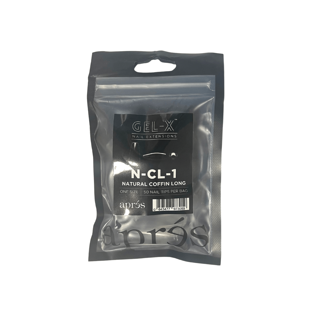 Apres Gel X™ Refill Bags (50pcs) Natural Coffin Long Tips