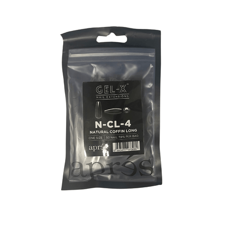 Apres Gel X™ Refill Bags (50pcs) Natural Coffin Long Tips