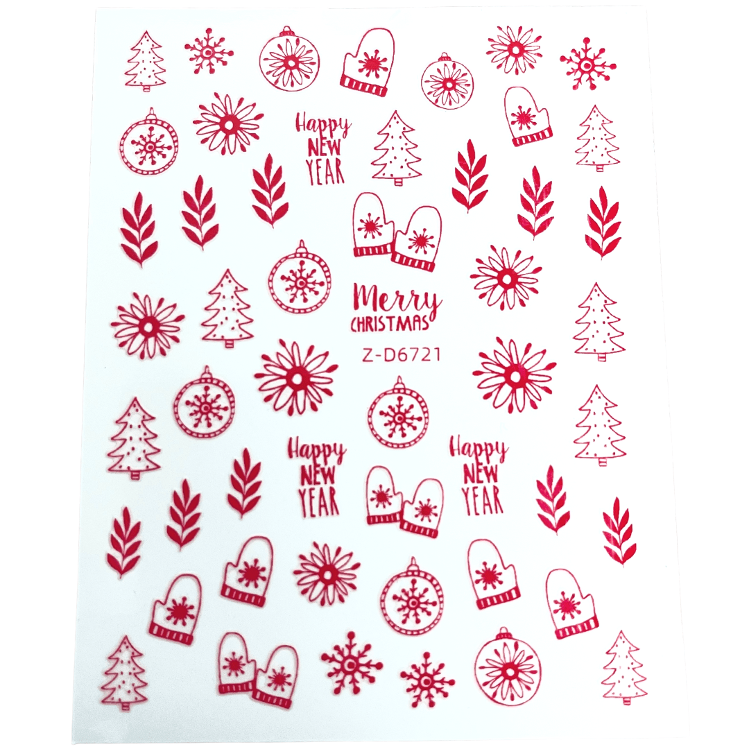 JNBS Nail Sticker Red Christmas