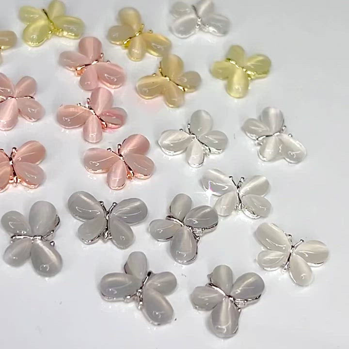 JNBS Nail Charm 3D Opal Butterfly Style 01 (5pcs)