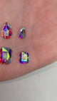 JNBS Crystal Rhinestone Rectangle Emerald Flatback  Crystal AB