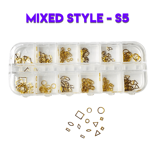 JNBS 3D Naill Charm Mixed Box of 12 (8 Styles)