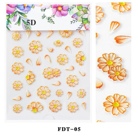 JNBS 5D Flowers Nail Sticker