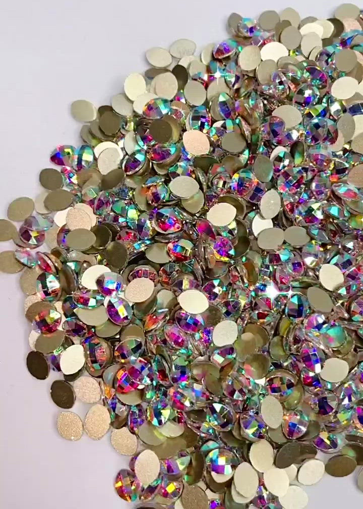 JNBS Crystal Rhinestone Oval Pure Leaf Flatback  Crystal AB (Bag of 20pcs)