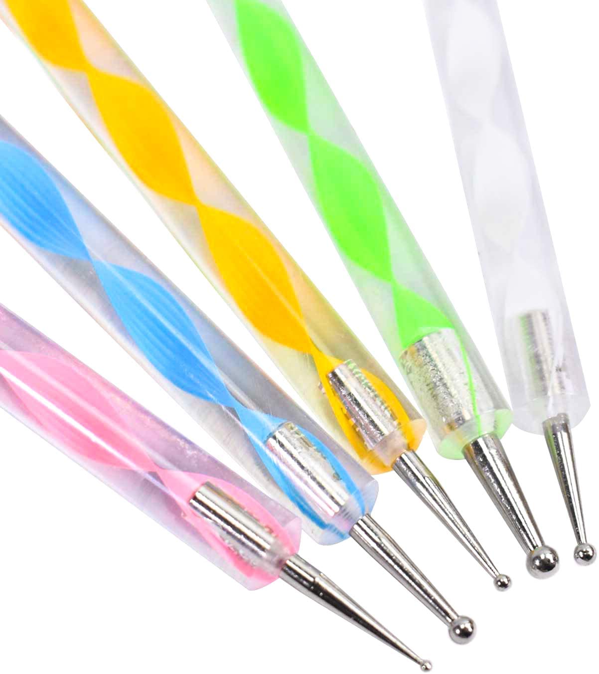 Kolinsky Nail Art Brush Dual Dotting Tool (Set of 5 pcs)