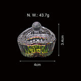 JNBS Mini Rainbow HEART Glass Dappen Dish Lid Bowl (4 x 4 cm 4ML)