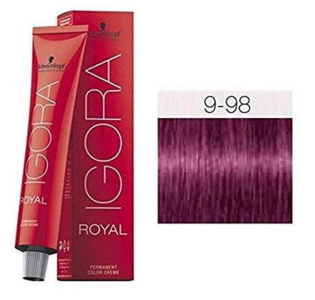 Schwarzkopf Permanent Color  - Igora Royal #9-98 Extra Light Blonde Violet Red 60g - Jessica Nail & Beauty Supply - Canada Nail Beauty Supply - hair colour