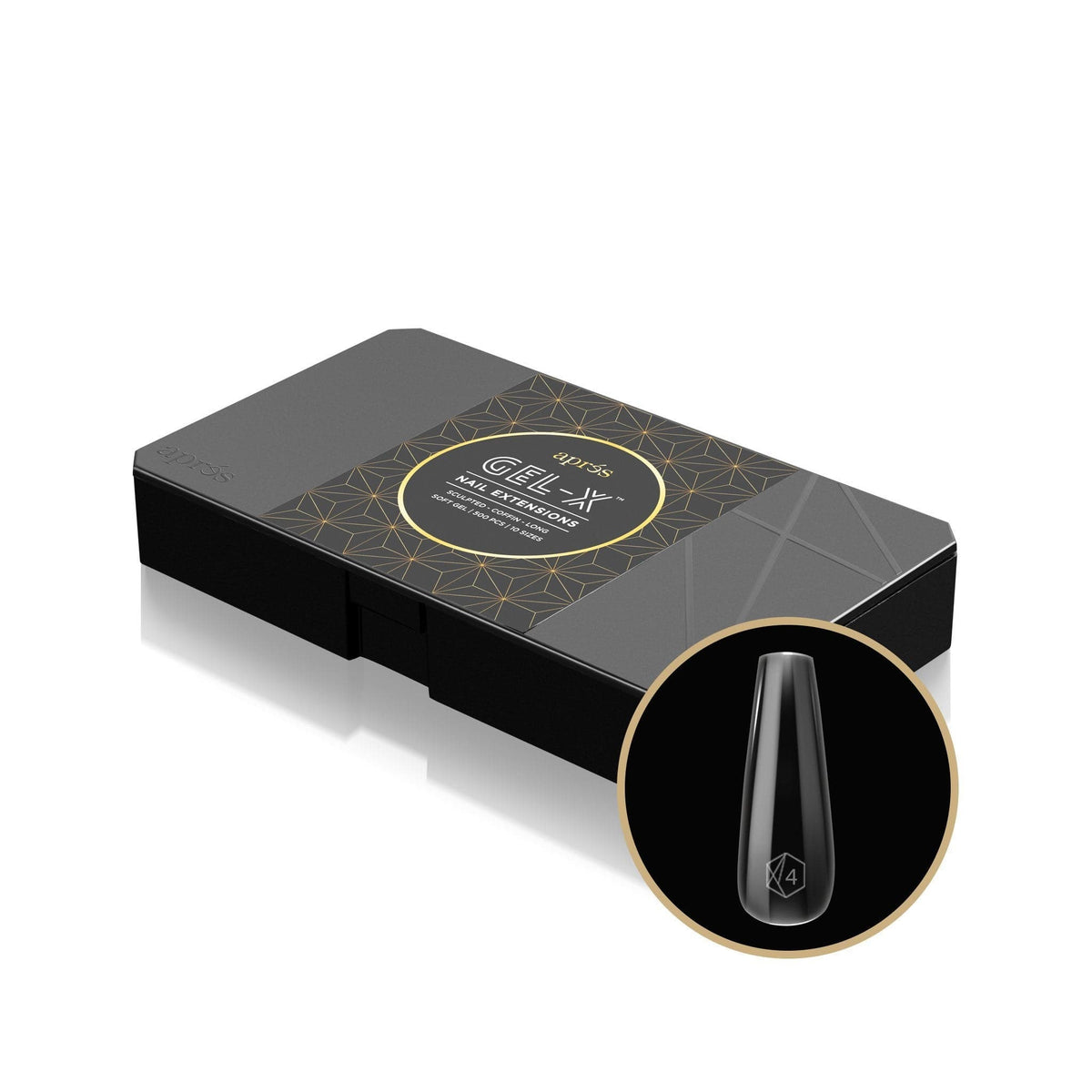 Apres Gel X™ Box of 500pc Sculpted Coffin Medium / Long Tips