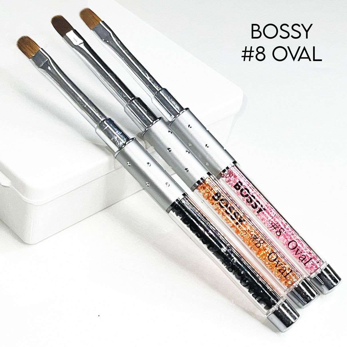 BOSSY Gel Brush Set Crimped OVAL (Lid included)