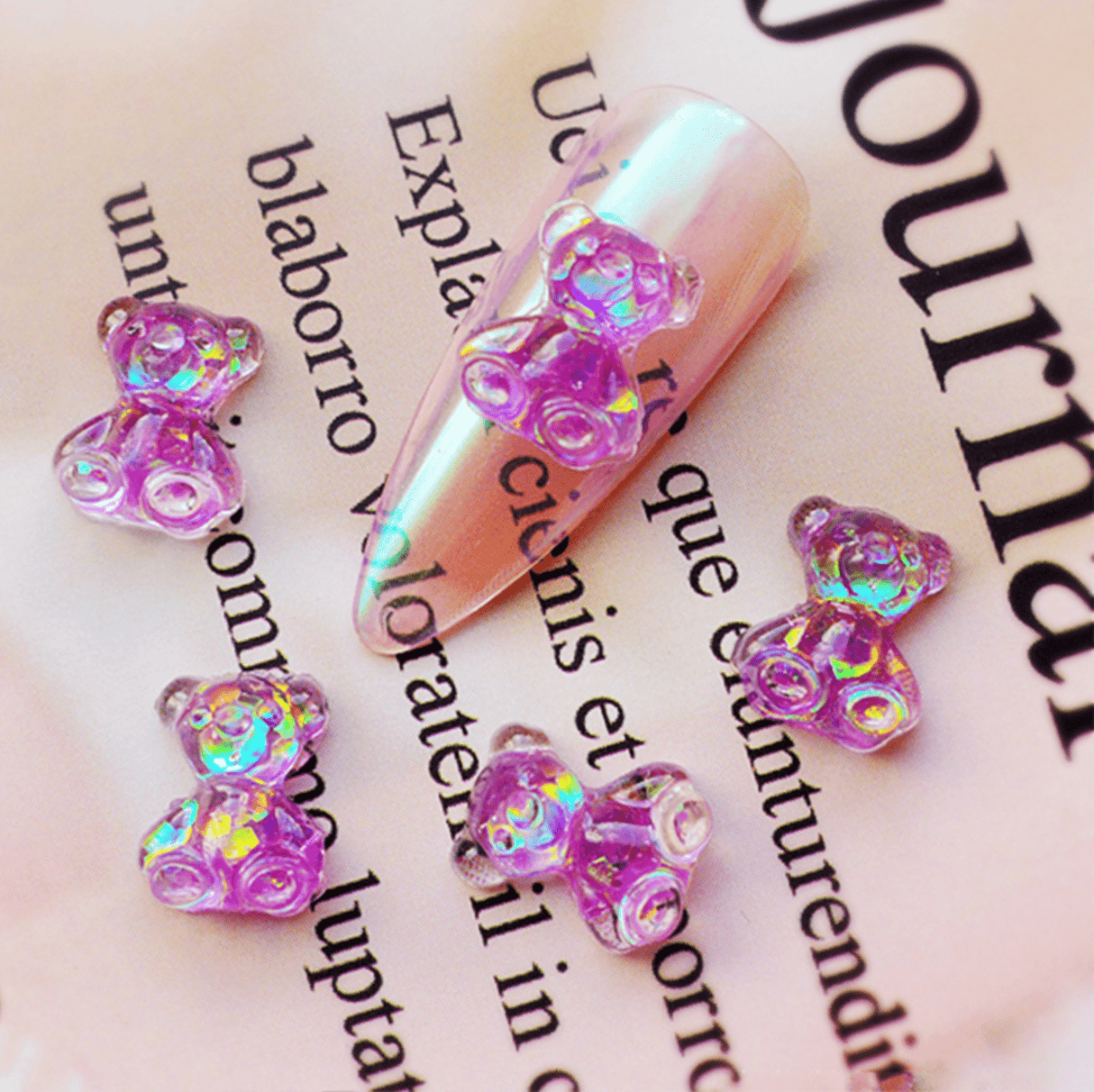 Pastel Kawaii Gummy Bear 3D Nail Art Charms 