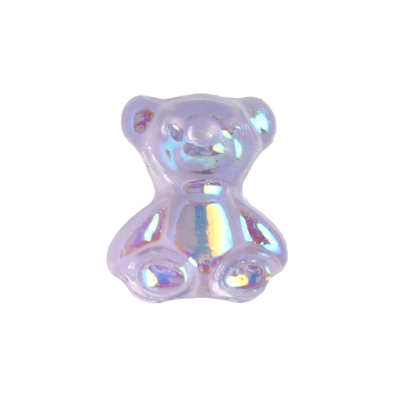 Bear Nail Art Charms, 3D Cute Gummy Bear Nail Charms for Acrylic Nails  Supplies Pink Purple Blue Gold 4 Color Bear Nail Art Rhinestone Change  Color in
