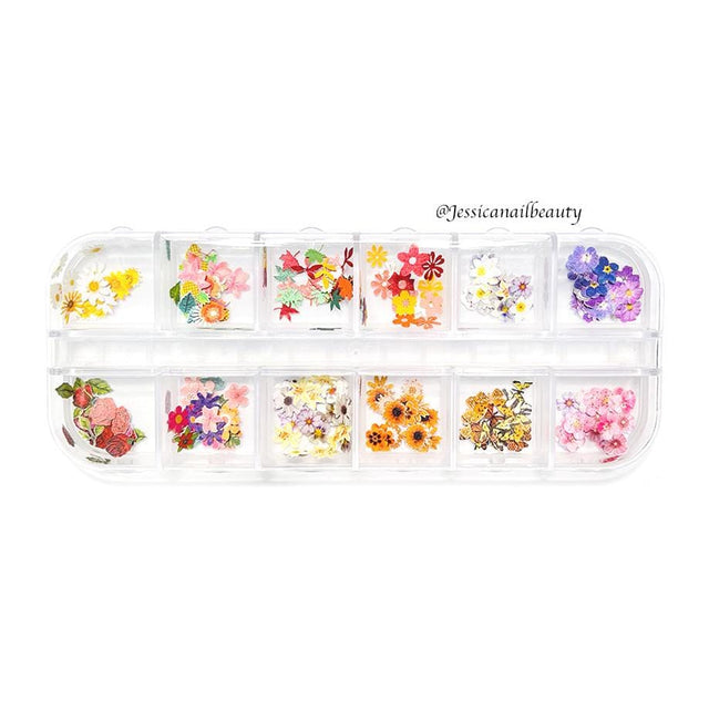 Nail Art - Dried Flower Set #05 ( Box of 12 Colors) - Jessica Nail & Beauty Supply - Canada Nail Beauty Supply - DRIED FLOWERS