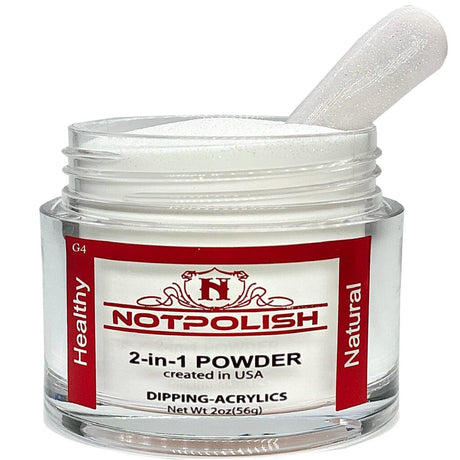 NOTPOLISH 2-in-1 Powder (Glow In The Dark) - G04 White Glitter - Jessica Nail & Beauty Supply - Canada Nail Beauty Supply - Glow In The Dark