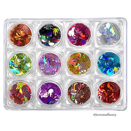 Glitter - Flame (Set of 12 jars) - Jessica Nail & Beauty Supply - Canada Nail Beauty Supply - Glitter