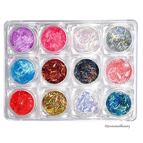 Glitter - Confetti  (Set of 12 jars) - Jessica Nail & Beauty Supply - Canada Nail Beauty Supply - Glitter