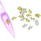 JNBS Nail Charm Metal Gold & Silver Rose