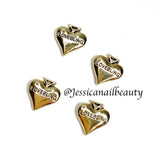 JNBS Nail Charm Metal Heart Spade (4pcs)