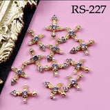 JNBS Alloy with Pearls Crystal Zircon CROSS Nail Charm RS227, RS228, RS229