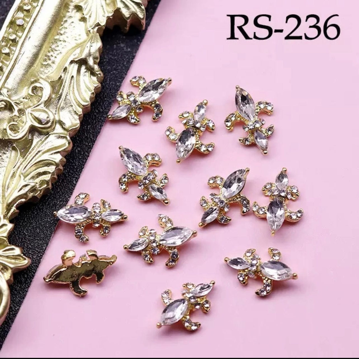 JNBS Alloy with Pearls Crystal Zircon Nail Charm RS236, RS237, RS238