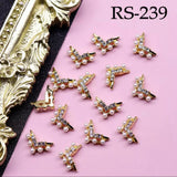 JNBS Alloy with Pearls Crystal Zircon Nail Charm RS239, RS240, RS241