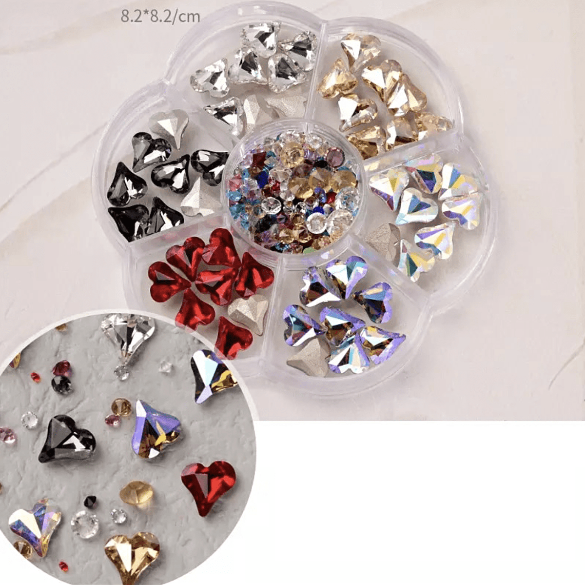 JNBS Heart Rhinestone Mixed Set (7 grids)