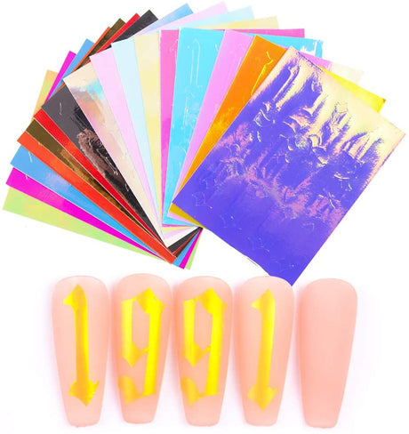 JNBS Holographic Reflection Nail Stickers Set