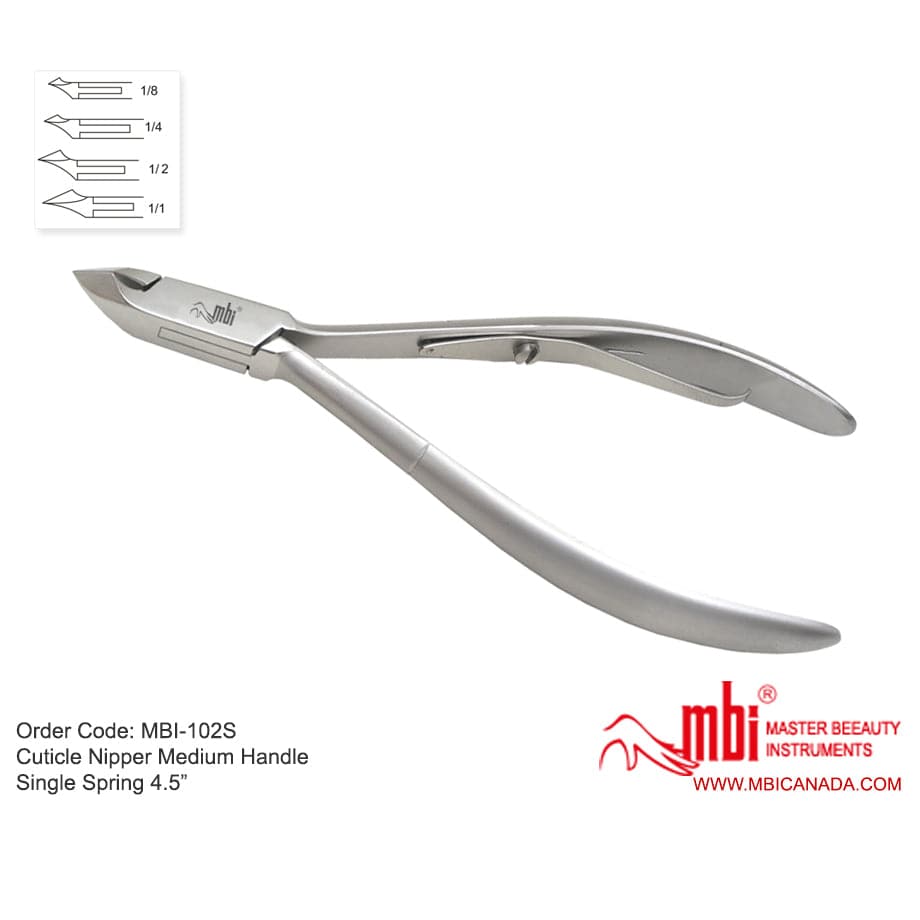 MBI 102S Cuticle Nipper Single Spring Handle 4.5"