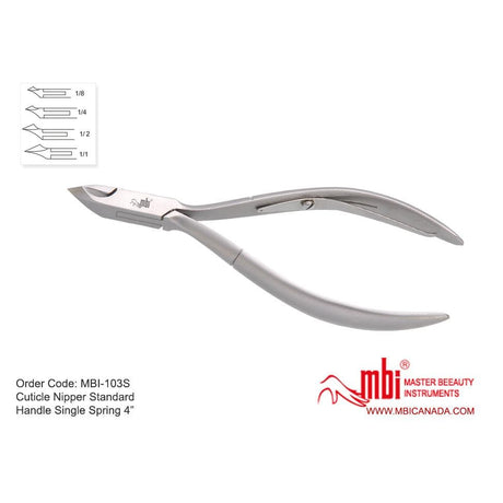 MBI-103S Cuticle Nipper Standard Handle 1/2 Jaw 4" - Jessica Nail & Beauty Supply - Canada Nail Beauty Supply - Cuticle Nipper