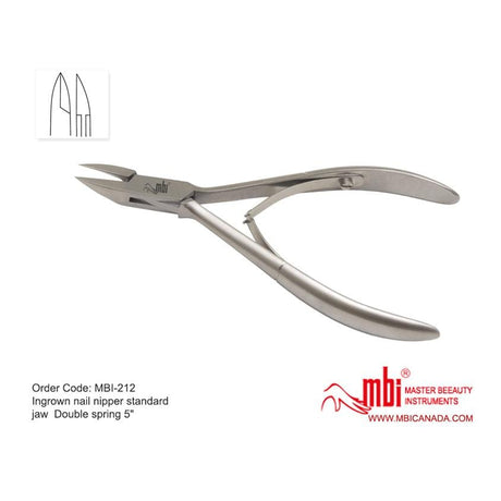 MBI-212 Ingrown Nail Nipper Standard Jaw Double Spring Size 5″ - Jessica Nail & Beauty Supply - Canada Nail Beauty Supply - Toenail Nipper