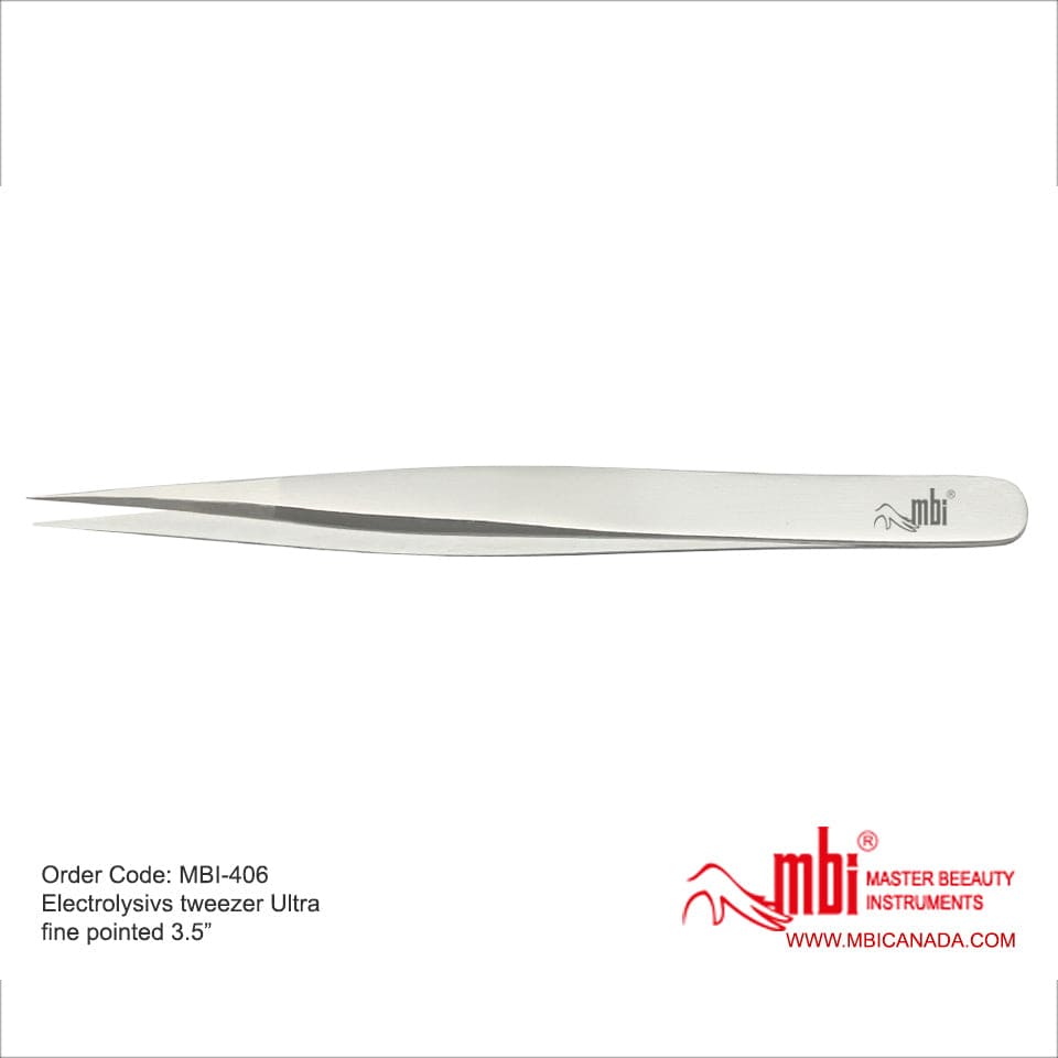 MBI 406 Electrolysis Tweezer Ultra Fine Pointed Size 3.5''