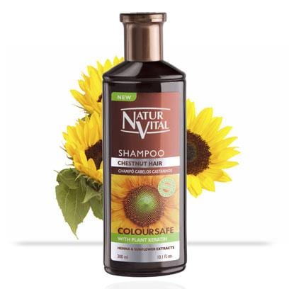 Natur Vital - Shampoo #Chesnut Hair, Color Safe, Henna & Sunflower Extracts 300ml - Jessica Nail & Beauty Supply - Canada Nail Beauty Supply - SHAMPOO & CONDITIONER