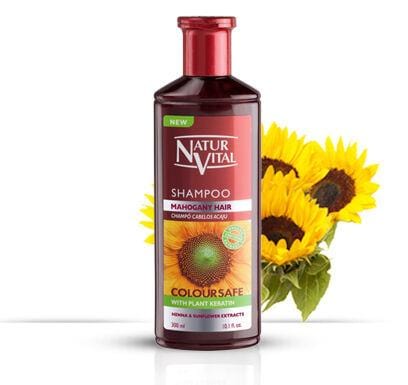 Natur Vital - Shampoo #Mahogany Hair Henna & Sunflower Extracts 300ml - Jessica Nail & Beauty Supply - Canada Nail Beauty Supply - SHAMPOO & CONDITIONER