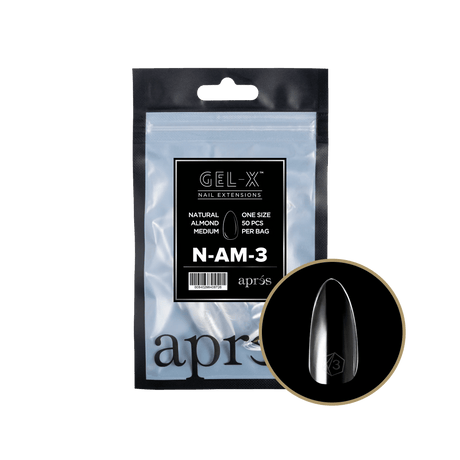 Apres Gel X™ Refill Bags (50pcs) Natural Almond Medium Tips